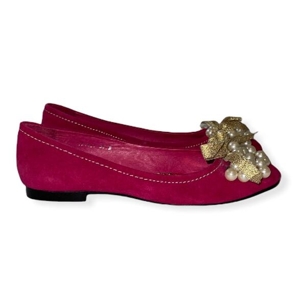 Cochni Italy Pink Suede Flats Size 38.5 - Picture 4 of 9